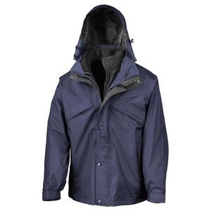 Result Mens Zip And Clip Waterproof 3 in 1 Jacket / Navy/Black